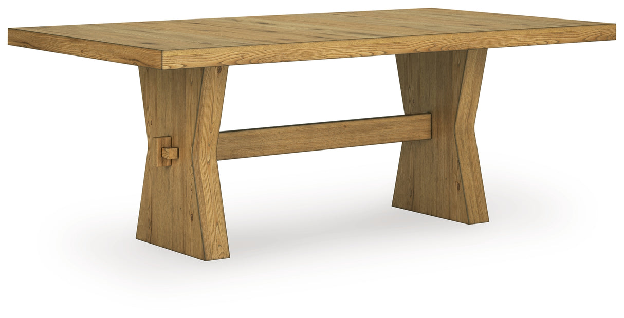 Galliden Light Brown Dining Table and 6 Chairs from Ashley Furniture - Luna Furniture