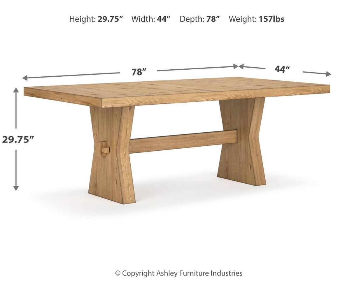 Galliden Light Brown Dining Table and 6 Chairs from Ashley Furniture - Luna Furniture