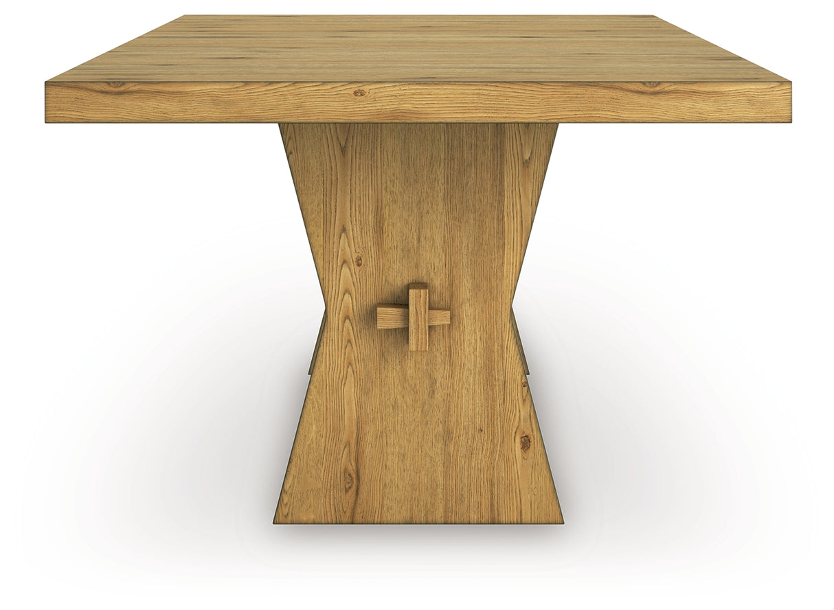 Galliden Light Brown Dining Table and 6 Chairs from Ashley Furniture - Luna Furniture