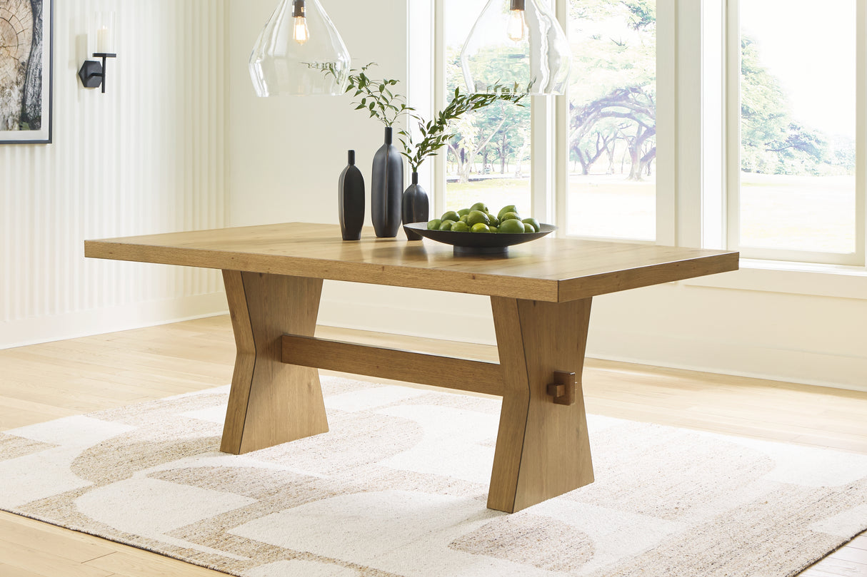 Galliden Light Brown Dining Table and 6 Chairs from Ashley Furniture - Luna Furniture