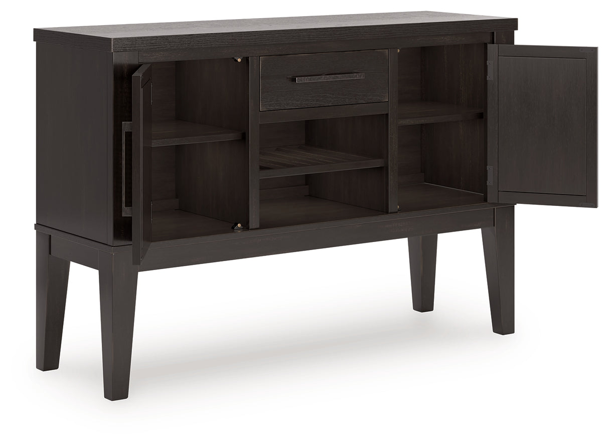 Galliden Dining Table and 8 Chairs with Storage in Light Brown from Ashley - Luna Furniture