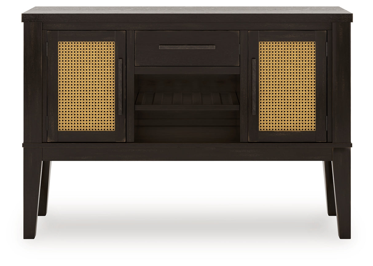 Galliden Dining Table and 8 Chairs with Storage in Light Brown from Ashley - Luna Furniture