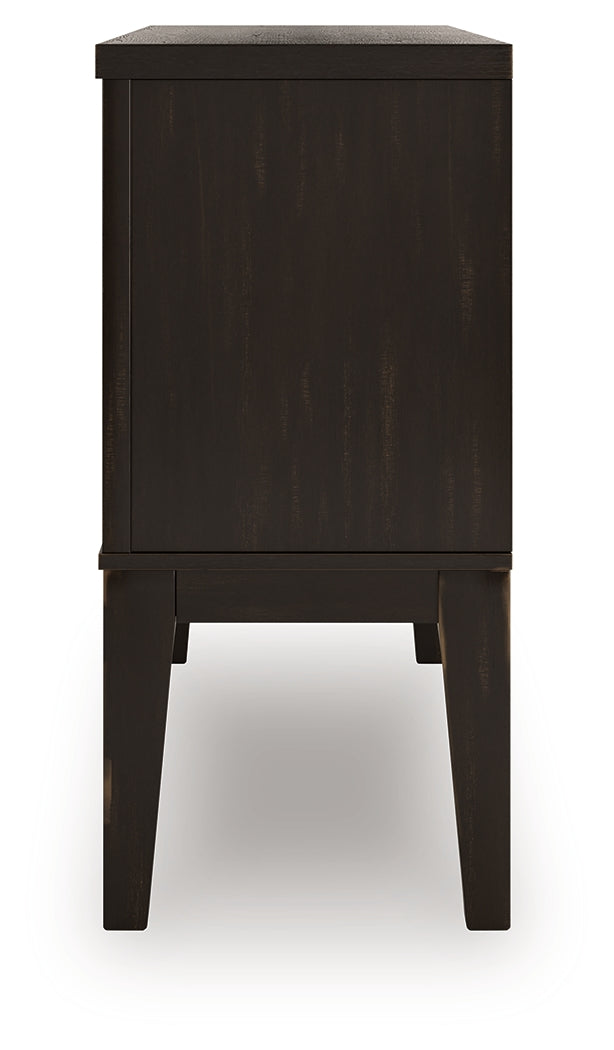 Galliden Dining Table and 8 Chairs with Storage in Light Brown from Ashley - Luna Furniture