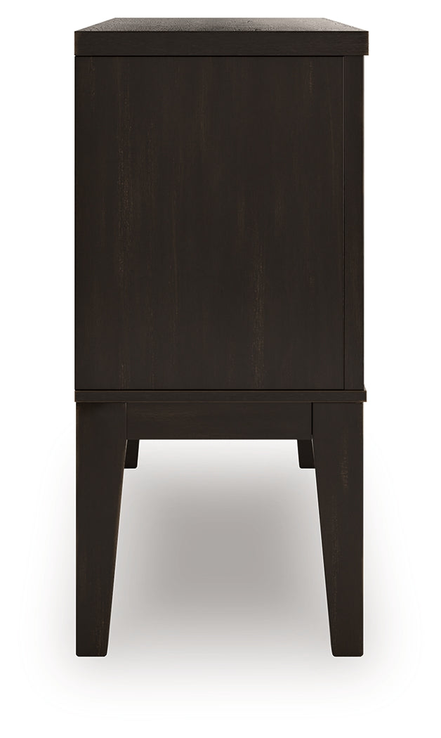 Galliden Light Brown Dining Table and 6 Chairs with Server from Ashley Furniture - Luna Furniture
