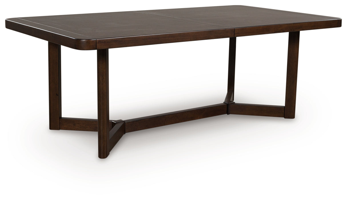 Dilenno Dark Brown Extension Dining Table and 6 Chairs from Ashley - Luna Furniture