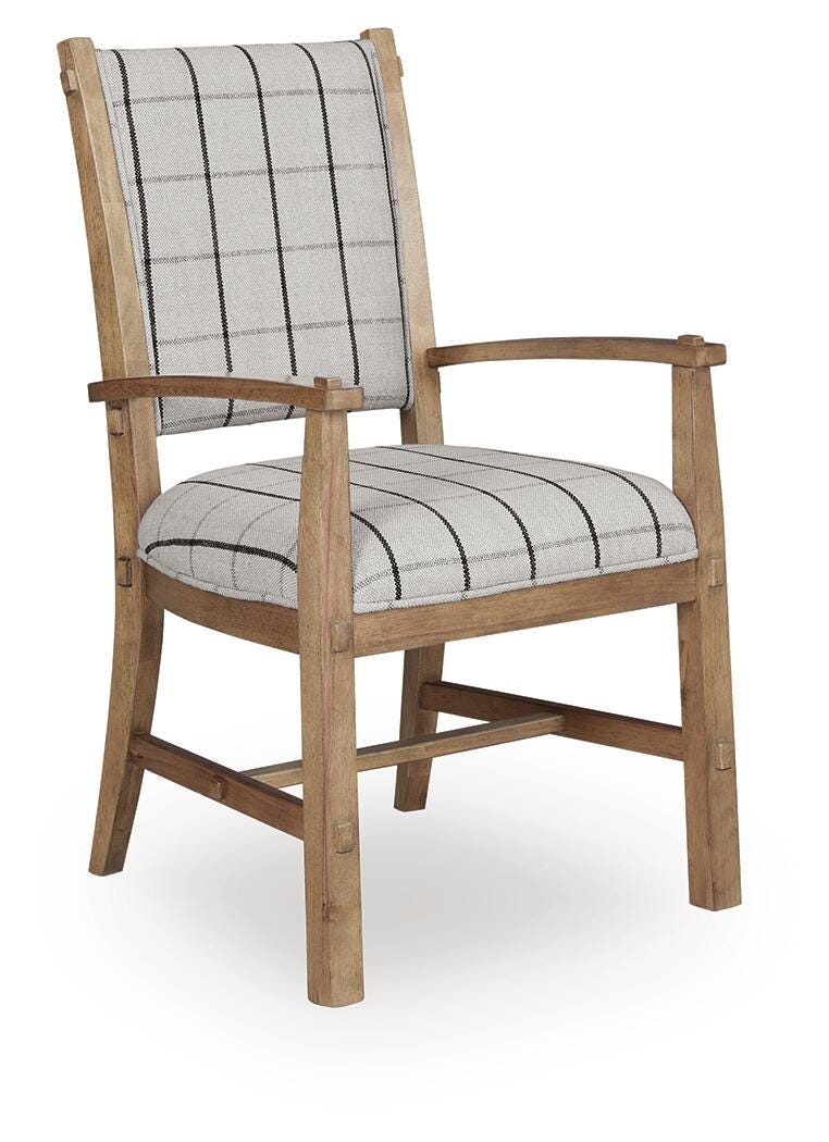 Ridgester Natural Brown Ladderback Upholstered Armchair, Set of 2 from Ashley Furniture - Luna Furniture