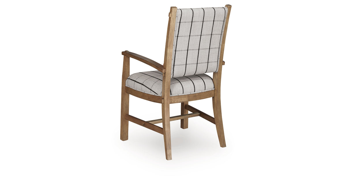 Ridgester Natural Brown Ladderback Upholstered Armchair, Set of 2 from Ashley Furniture - Luna Furniture
