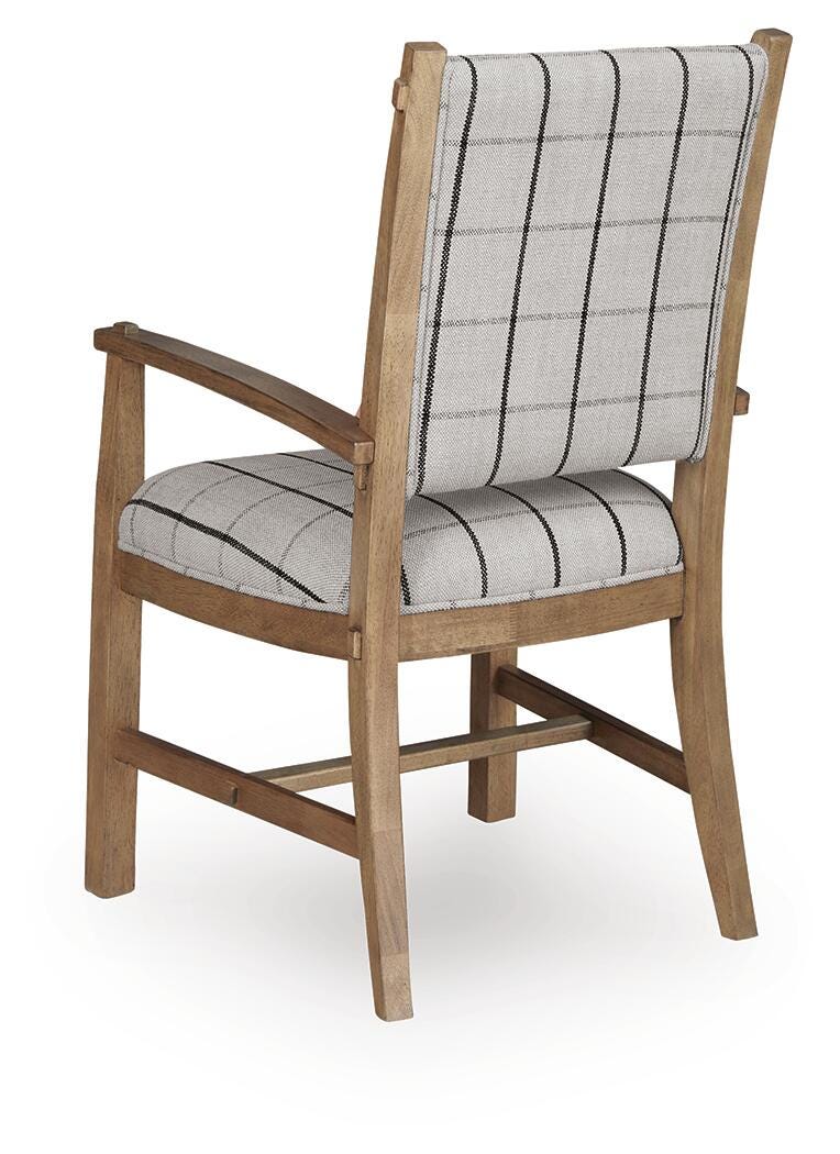 Ridgester Natural Brown Ladderback Upholstered Armchair, Set of 2 from Ashley Furniture - Luna Furniture