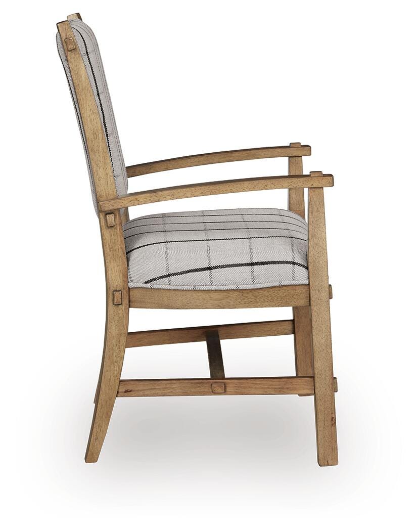 Ridgester Natural Brown Ladderback Upholstered Armchair, Set of 2 from Ashley Furniture - Luna Furniture