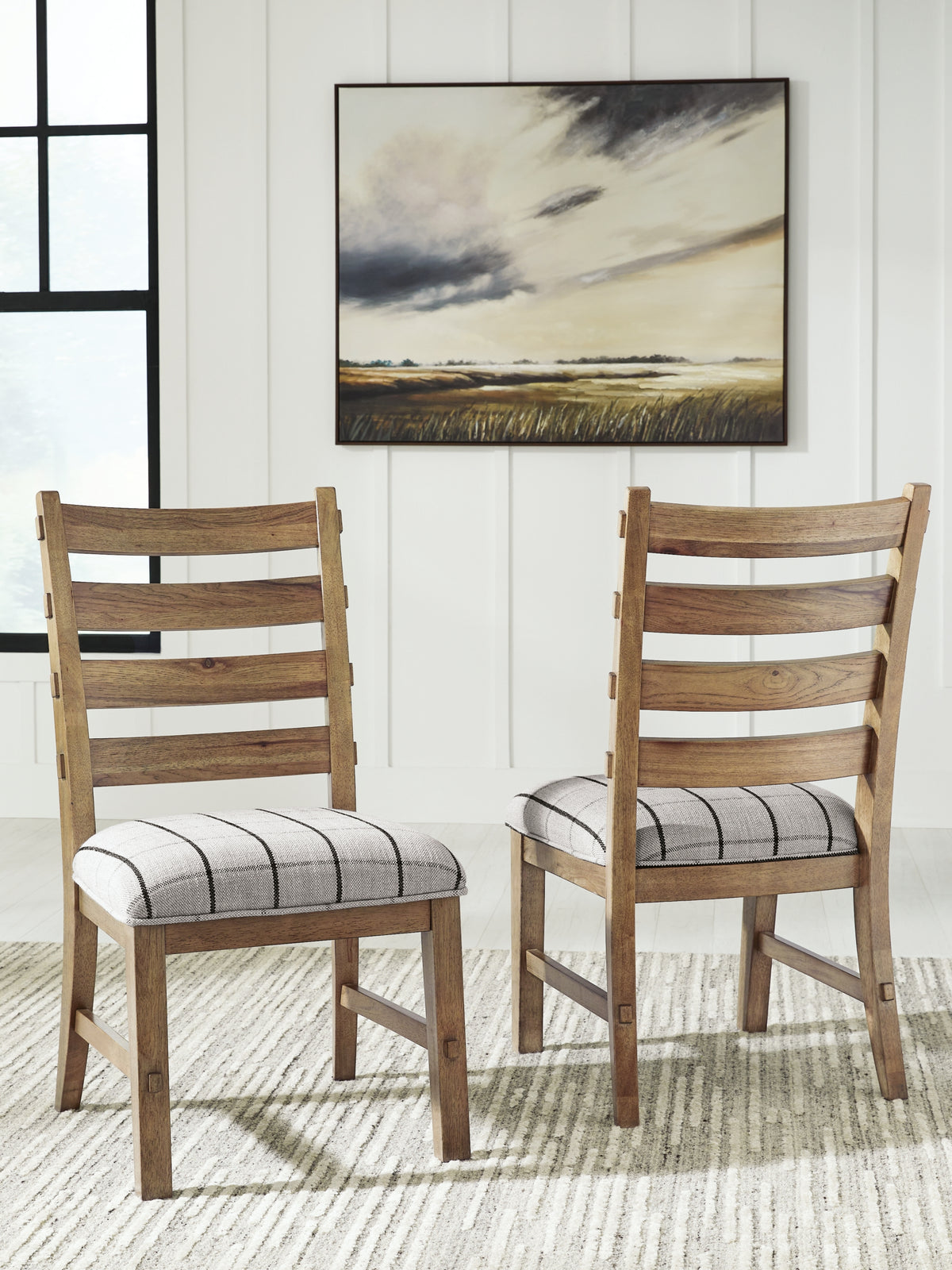 Ridgester Natural Brown Ladderback Dining Chair, Set of 2 from Ashley Furniture - Luna Furniture