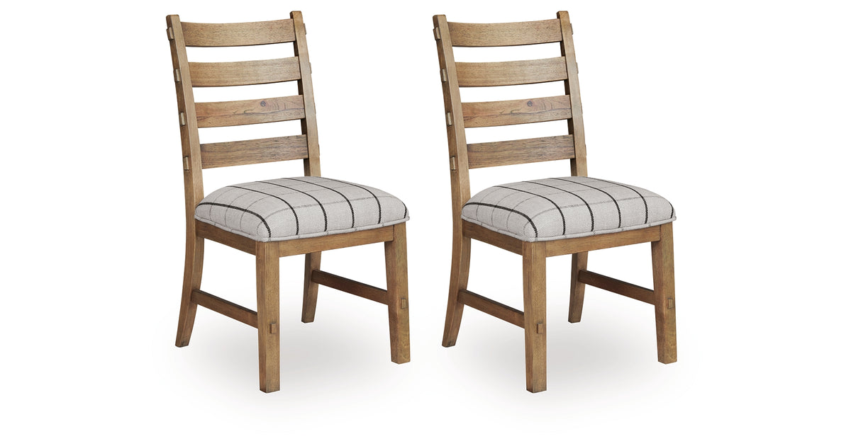 Ridgester Natural Brown Ladderback Dining Chair, Set of 2 from Ashley Furniture - Luna Furniture