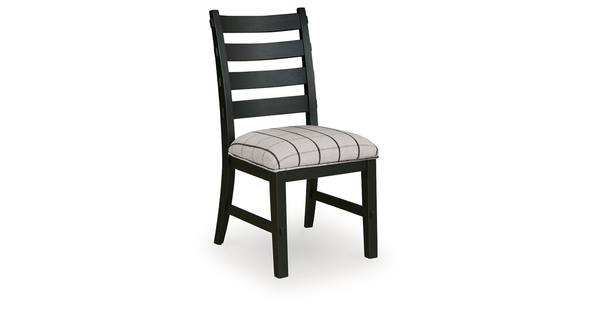 Ridgester Black Ladderback Upholstered Dining Chair, Set of 2 from Ashley Furniture - Luna Furniture