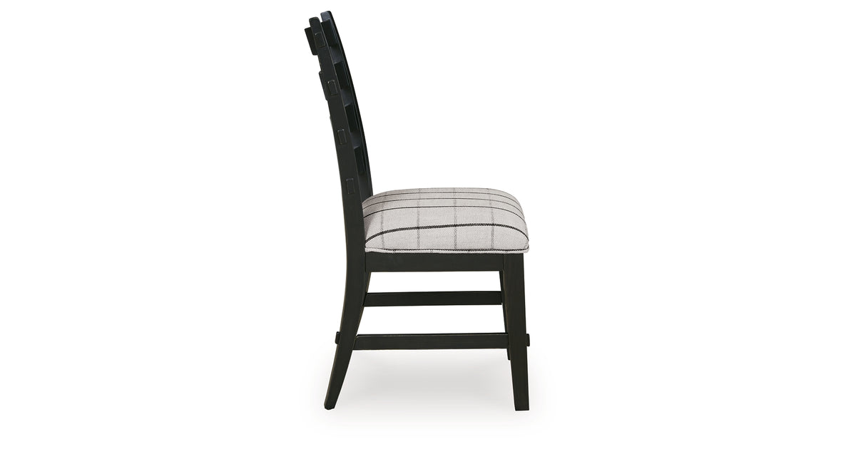 Ridgester Black Ladderback Upholstered Dining Chair, Set of 2 from Ashley Furniture - Luna Furniture