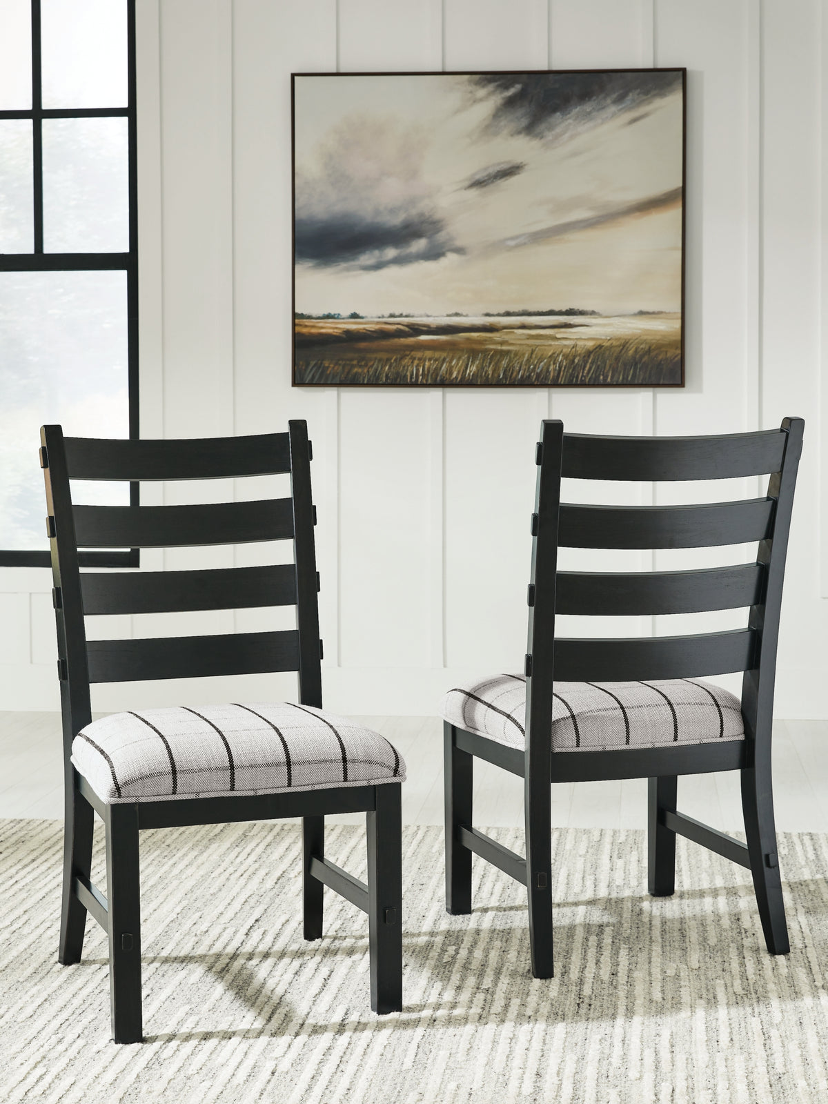 Ridgester Black Ladderback Upholstered Dining Chair, Set of 2 from Ashley Furniture - Luna Furniture