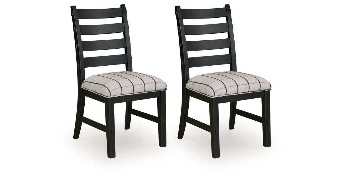 Ridgester Black Ladderback Upholstered Dining Chair, Set of 2 from Ashley Furniture - Luna Furniture