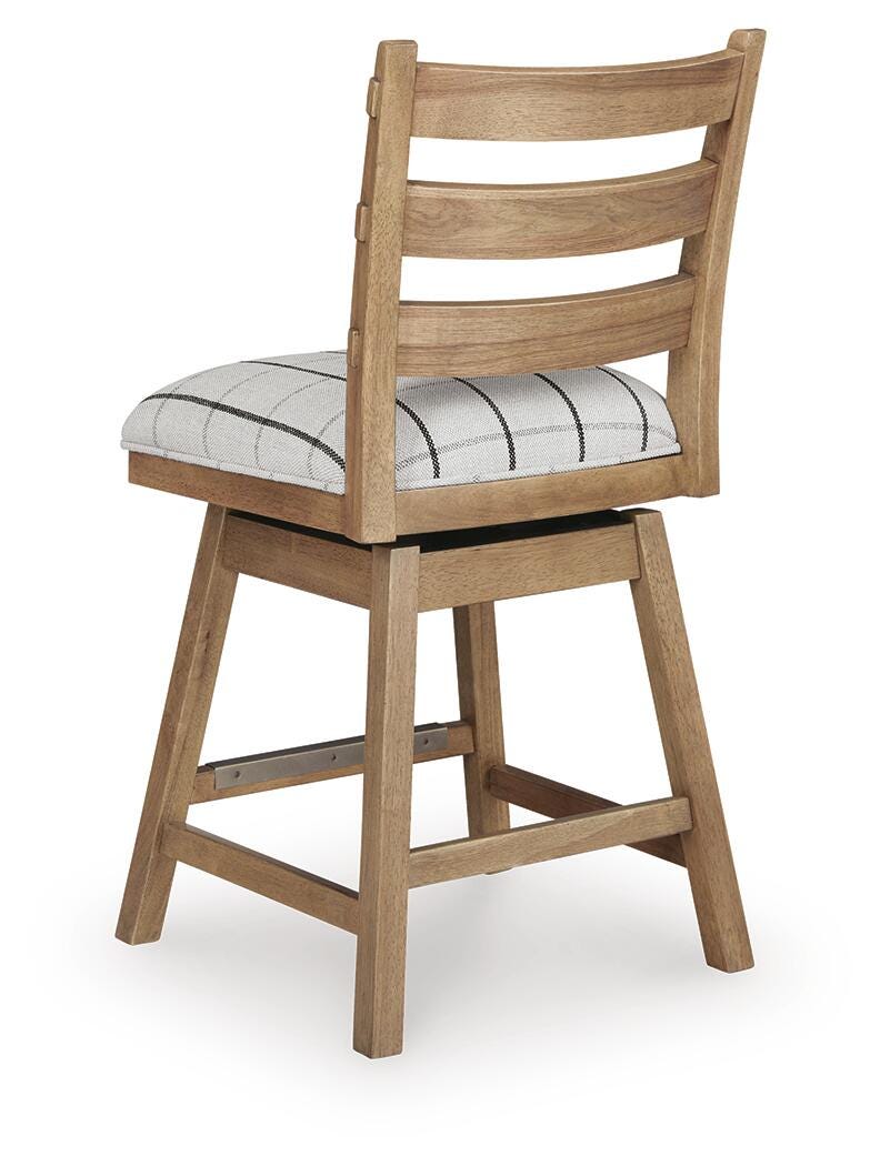 Ridgester Natural Brown Upholstered Barstool, Set of 2 from Ashley Furniture - Luna Furniture