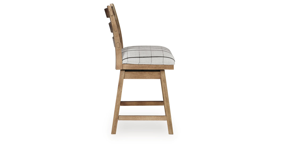 Ridgester Natural Brown Upholstered Barstool, Set of 2 from Ashley Furniture - Luna Furniture