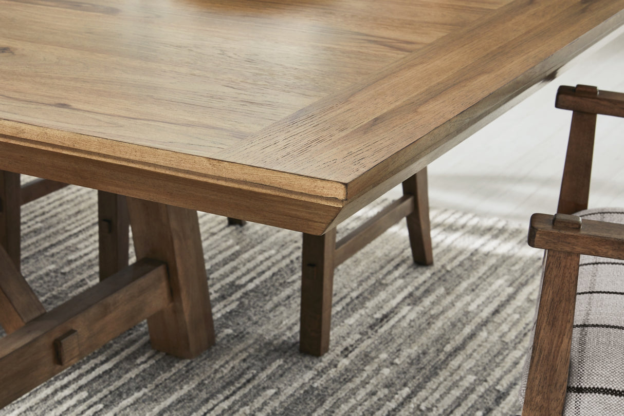 Ridgester Natural Brown Extendable Dining Room Table from Ashley - Luna Furniture