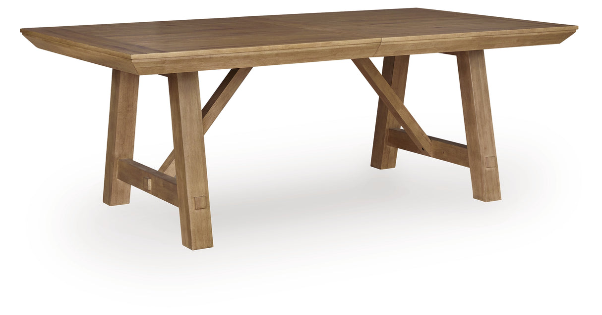 Ridgester Natural Brown Extendable Dining Room Table from Ashley - Luna Furniture