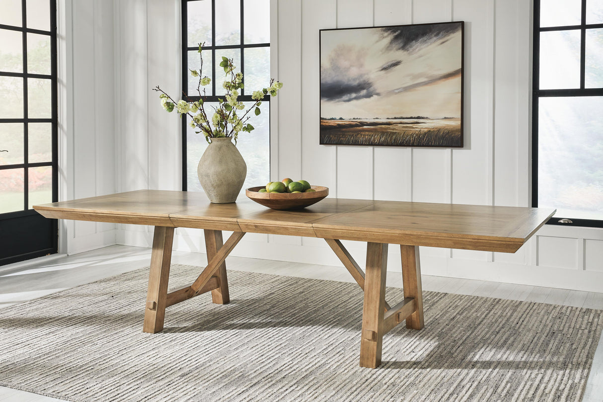 Ridgester Light Brown Extendable Dining Room Set from Ashley - Luna Furniture