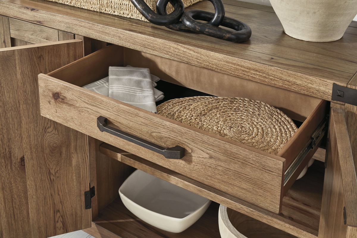 Ridgester Light Brown Dining Server from Ashley Furniture - Luna Furniture