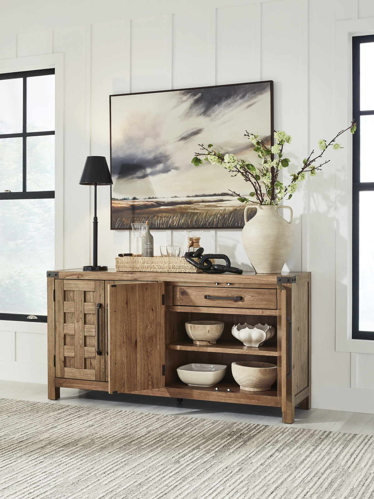 Ridgester Light Brown Dining Server from Ashley Furniture - Luna Furniture