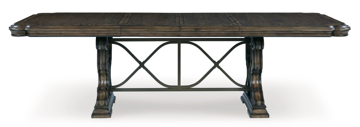 Maylee Dark Brown Dining Table and 4 Chairs from Ashley Furniture - Luna Furniture