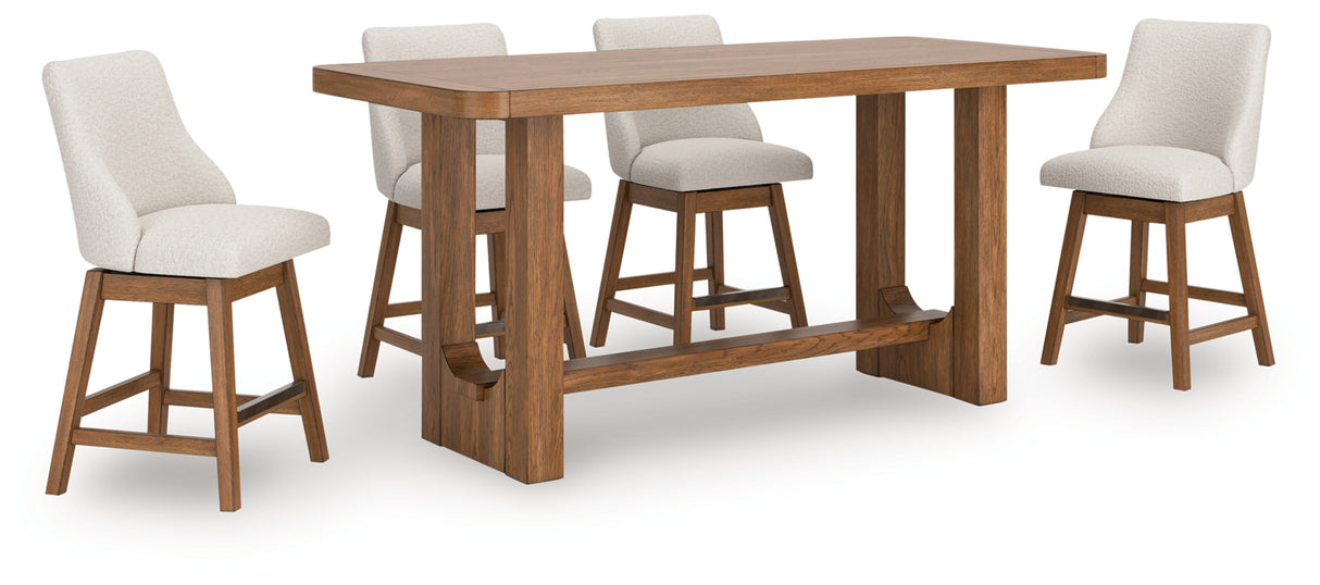 Cabalynn Counter Height Dining Table and 4 Barstools from Ashley - Luna Furniture