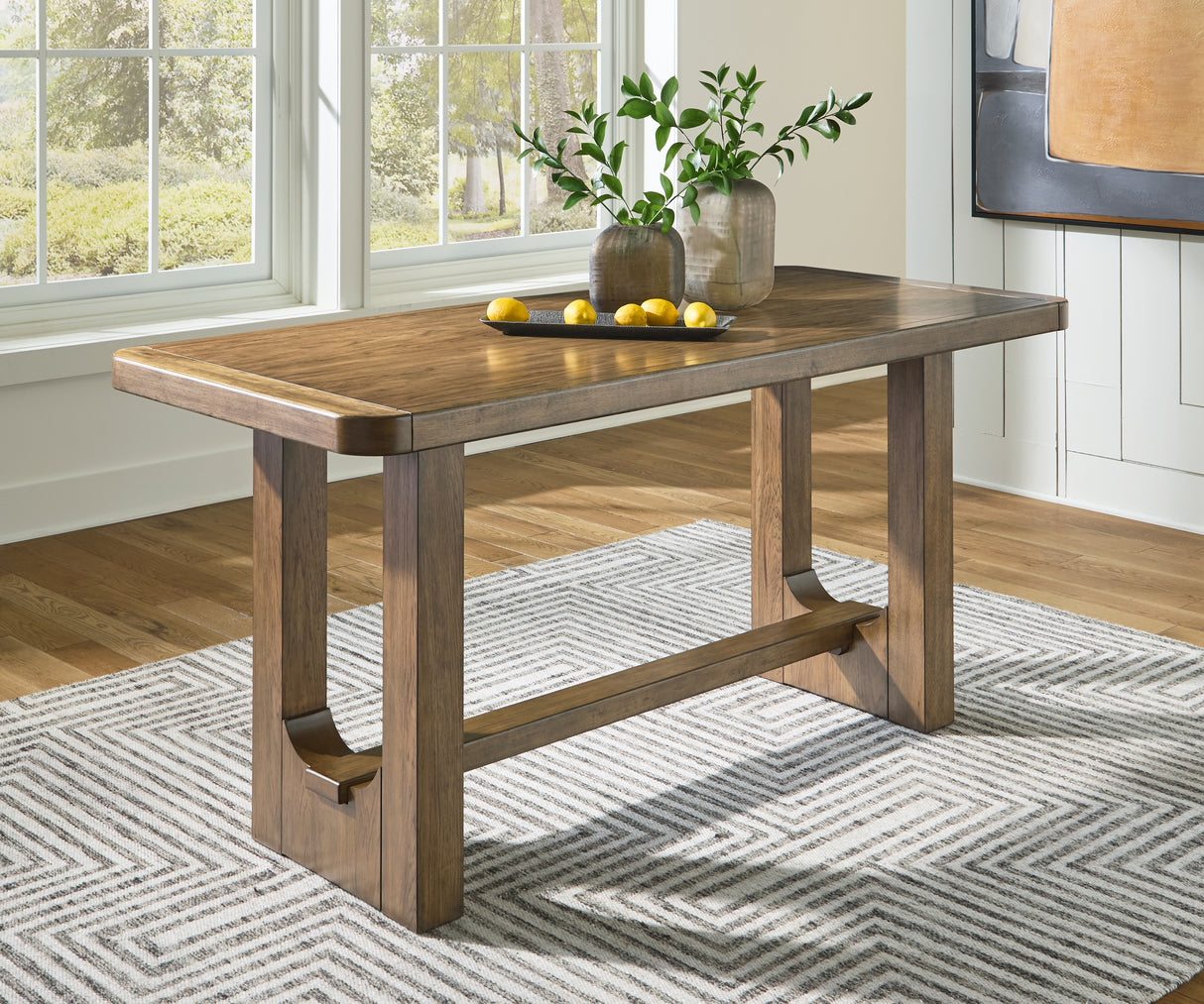 Cabalynn Light Brown Counter Height Dining Table and 4 Barstools from Ashley Furniture - Luna Furniture