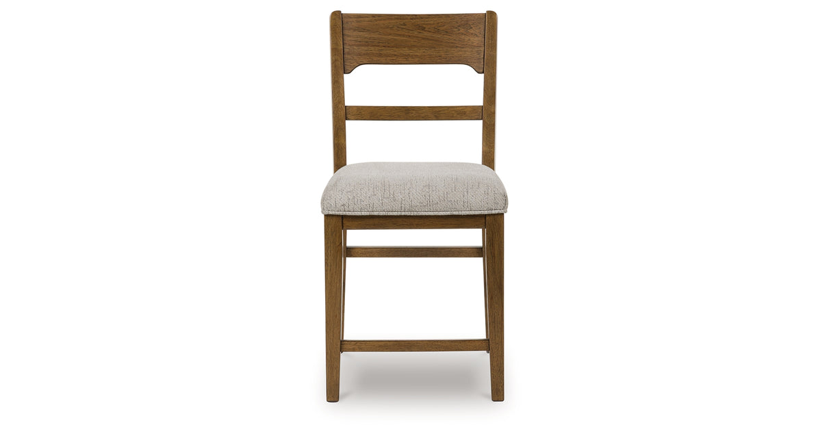 Cabalynn Oatmeal/Light Brown Counter Height Barstool, Set of 2 from Ashley Furniture - Luna Furniture