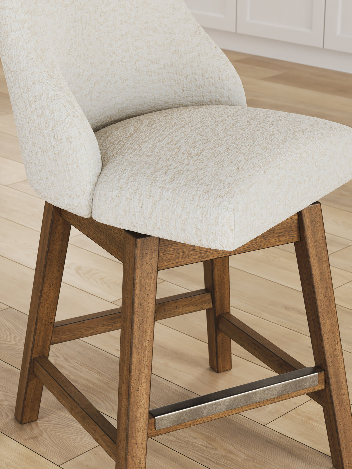 Cabalynn Oatmeal/Light Brown Counter Height Barstool, Set of 2 from Ashley - Luna Furniture