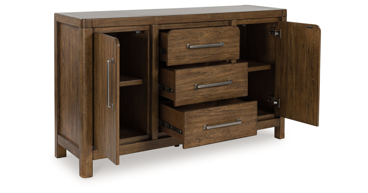 Cabalynn Counter Height Dining Table and 4 Barstools with Storage in Light Brown from Ashley - Luna Furniture