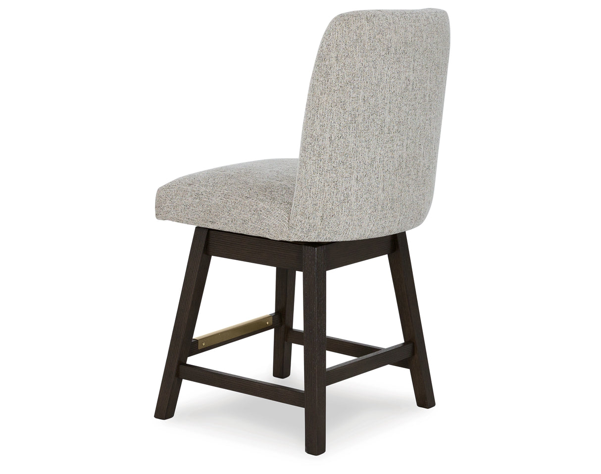 Burkhaus Beige/Dark Brown Counter Height Barstool, Set of 2 from Ashley Furniture - Luna Furniture