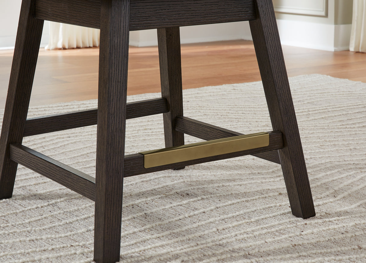 Burkhaus Beige/Dark Brown Counter Height Barstool, Set of 2 from Ashley - Luna Furniture