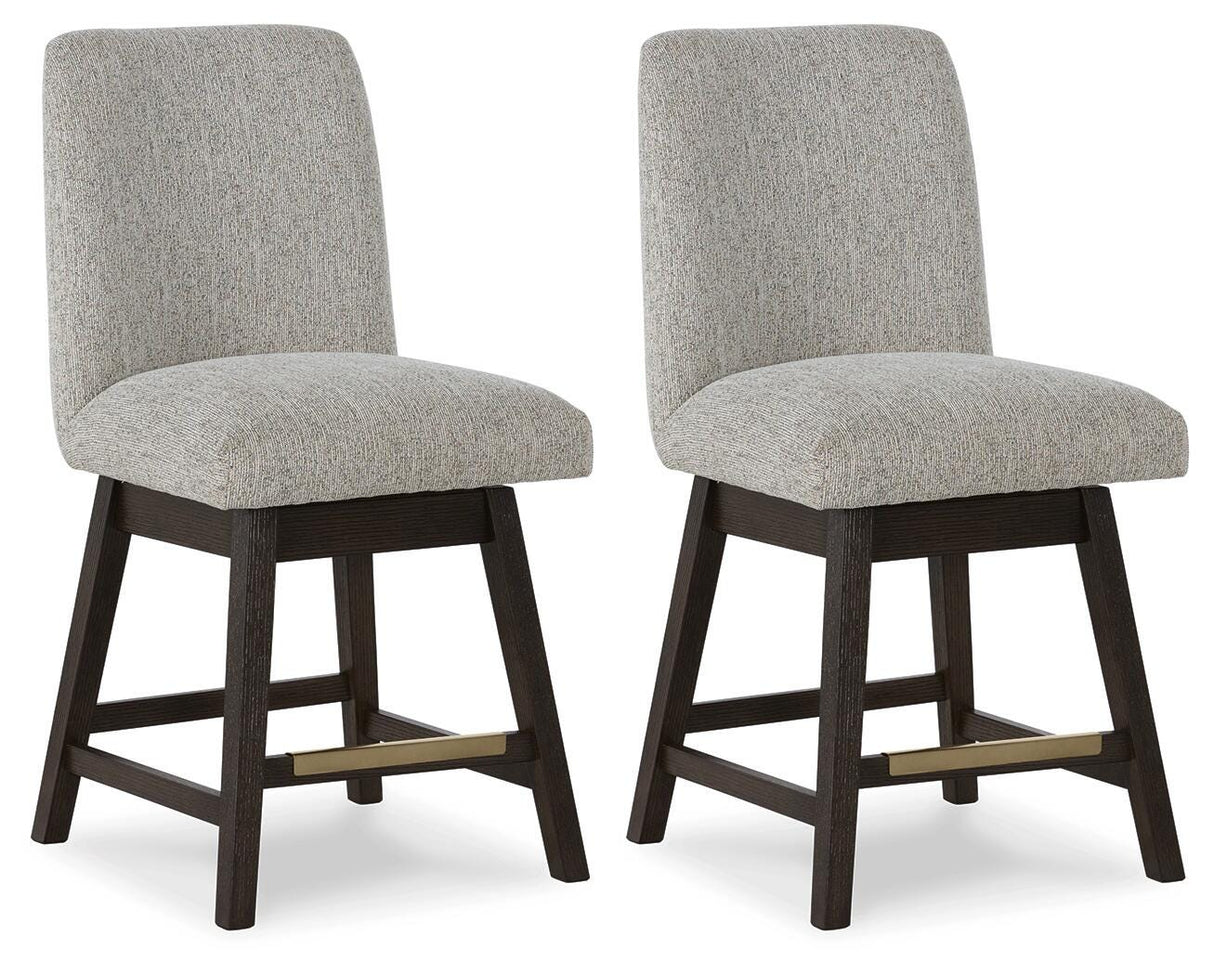 Burkhaus Beige/Dark Brown Counter Height Barstool, Set of 2 from Ashley - Luna Furniture