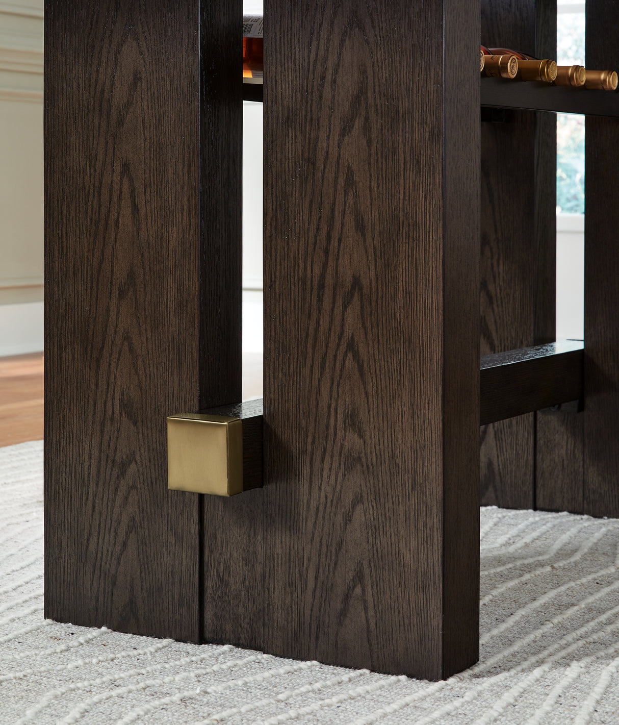 Burkhaus Dark Brown Counter Height Dining Table and 4 Barstools from Ashley - Luna Furniture
