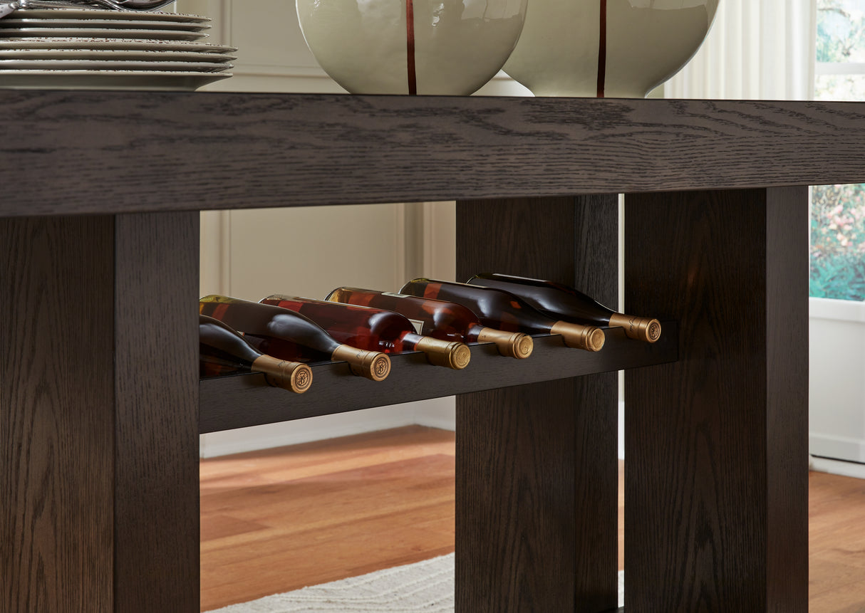 Burkhaus Dark Brown Counter Height Dining Table and 4 Barstools from Ashley - Luna Furniture