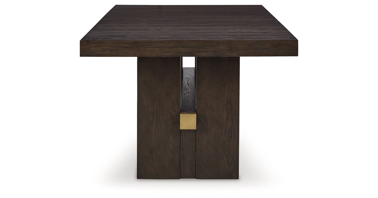 Burkhaus Dark Brown Dining Table and 8 Chairs with Server from Ashley - Luna Furniture