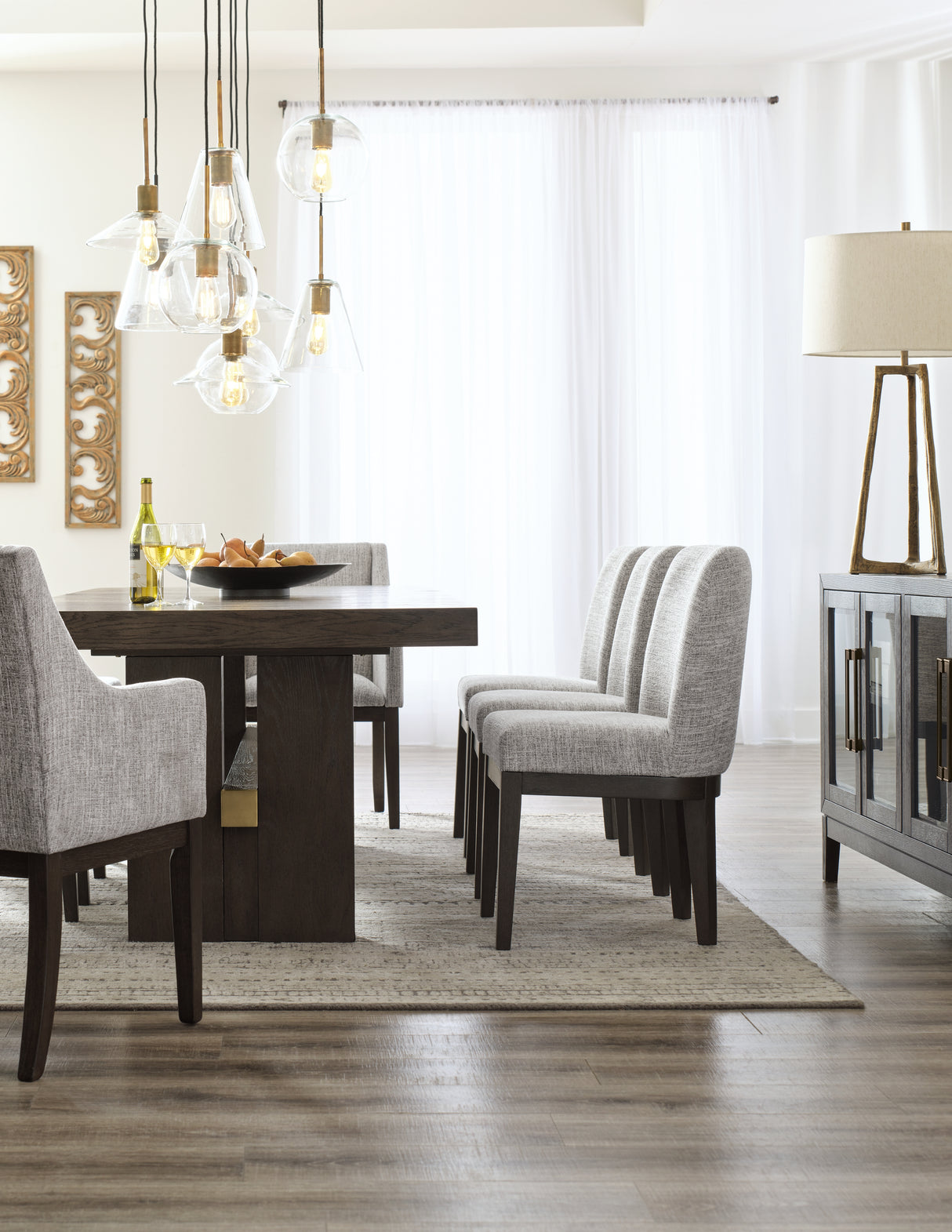 Burkhaus Dark Brown Dining Table and 8 Chairs from Ashley Furniture - Luna Furniture