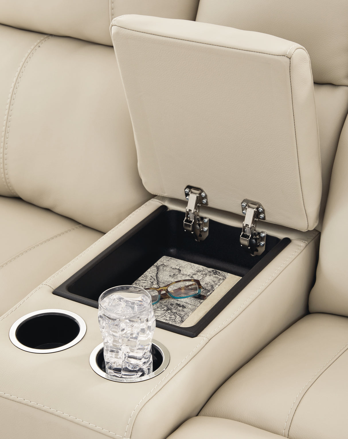 Dahlmoore Almond Power Reclining Loveseat with Console from Ashley - Luna Furniture