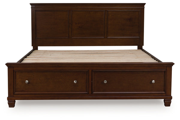 Danabrin Brown California King Panel Storage Bed