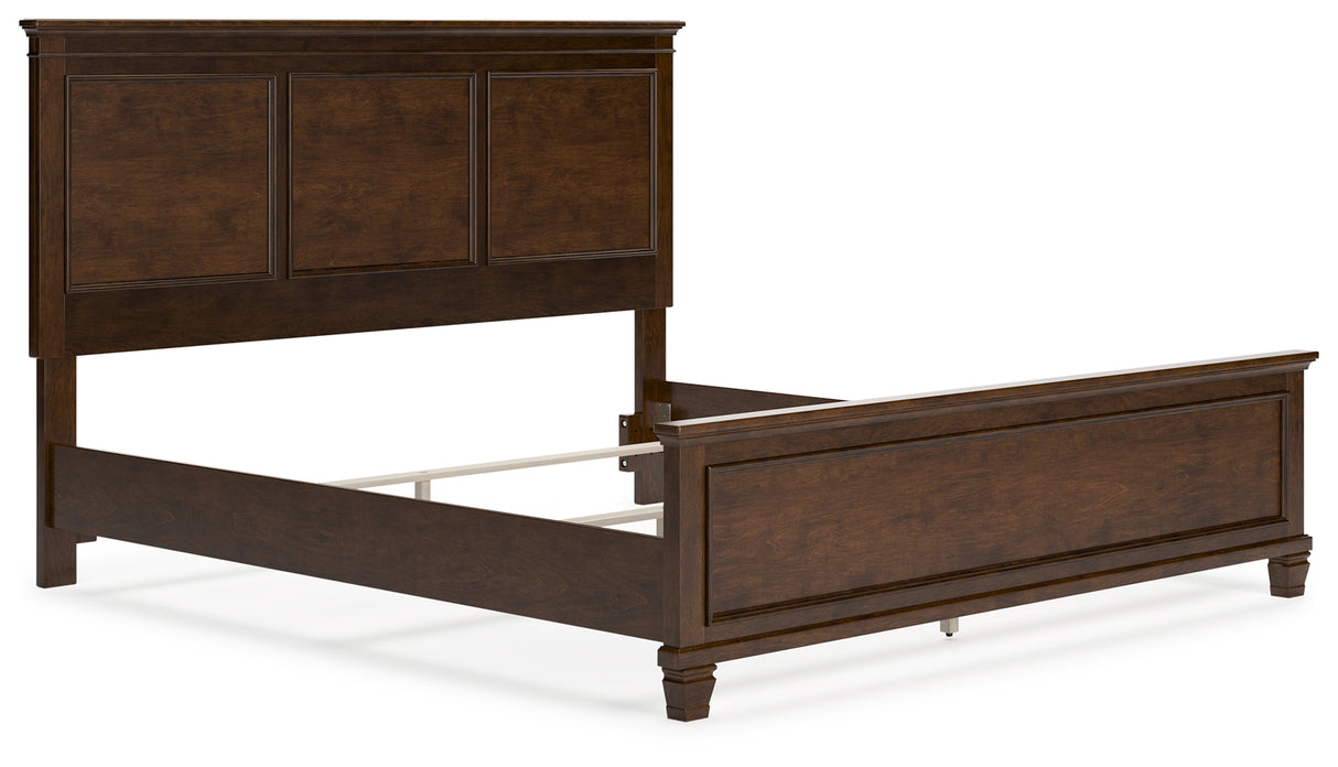 Danabrin King Panel Bed with Mirrored Dresser, Chest and 2 Nightstands in Brown from Ashley Furniture - Luna Furniture