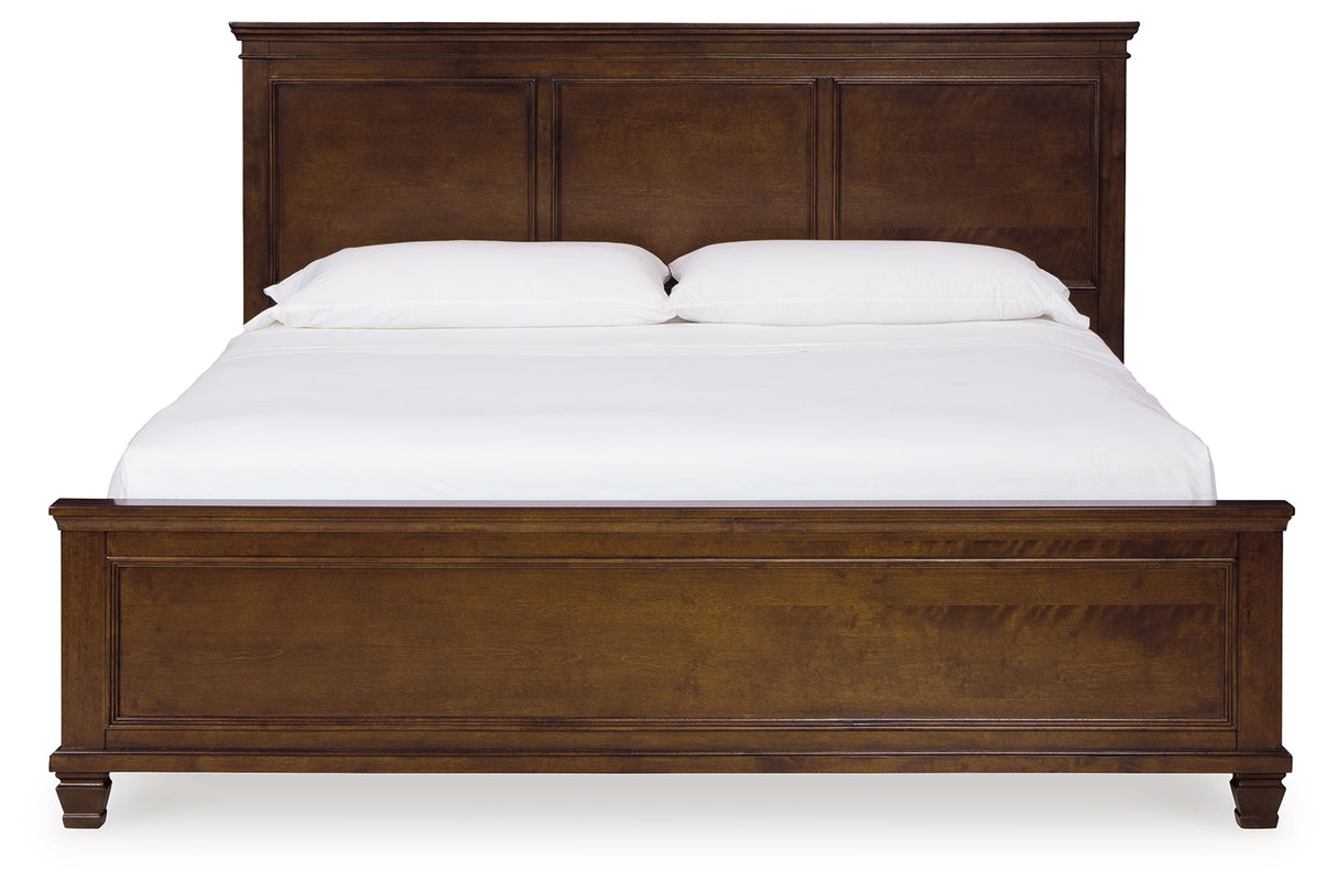 Danabrin King Panel Bed with Mirrored Dresser and Nightstand in Brown from Ashley - Luna Furniture