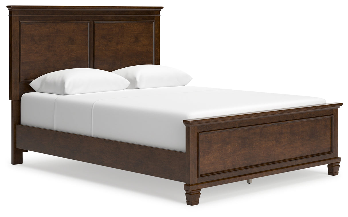 Danabrin Queen Panel Bed with Mirrored Dresser and 2 Nightstands in Brown from Ashley - Luna Furniture