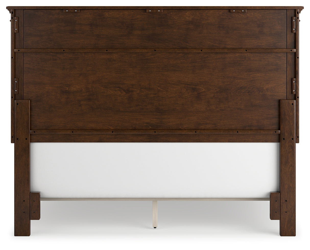 Danabrin Queen Panel Bed with Mirrored Dresser and 2 Nightstands in Brown from Ashley - Luna Furniture