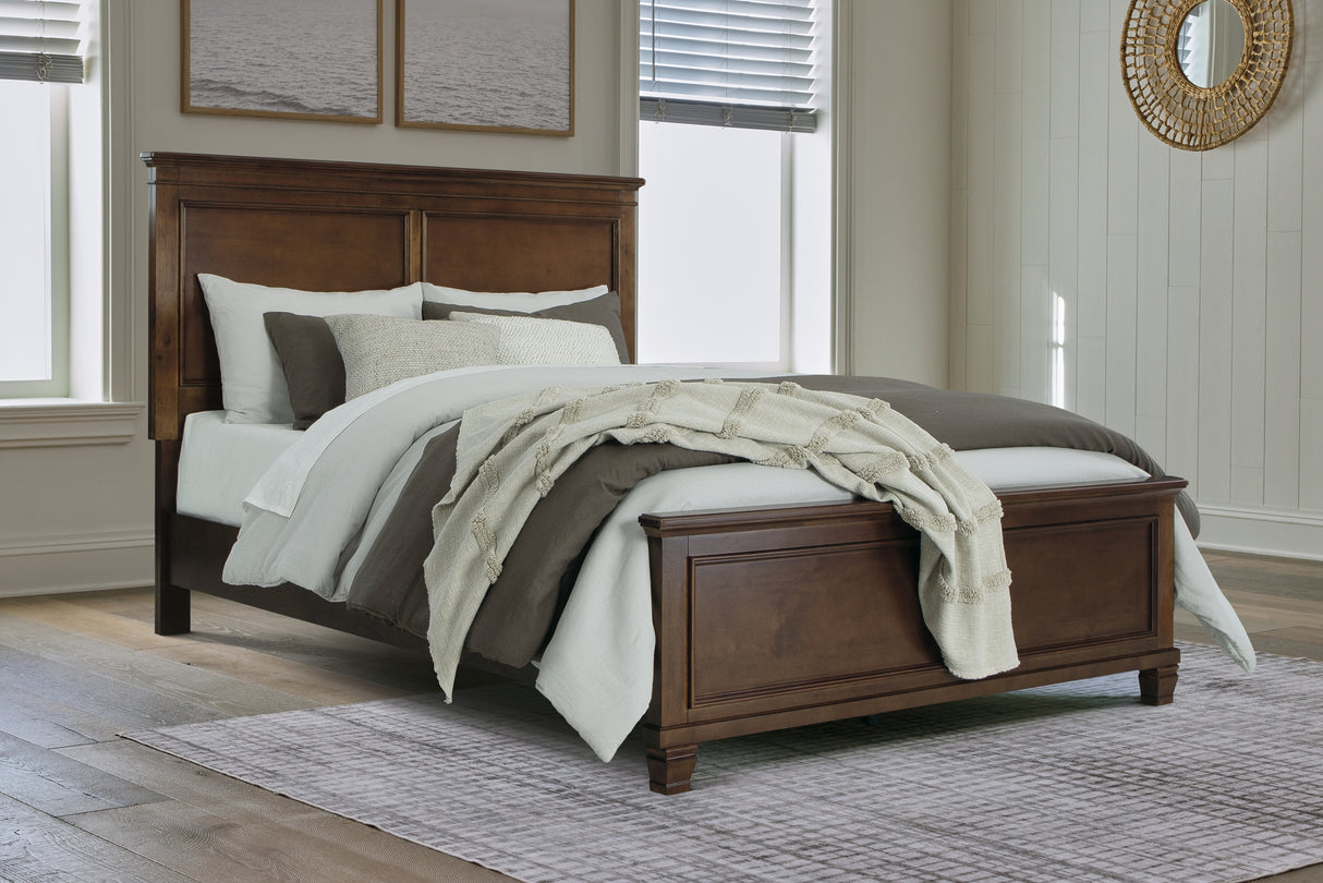 Danabrin Queen Panel Bed with Mirrored Dresser and 2 Nightstands in Brown from Ashley - Luna Furniture