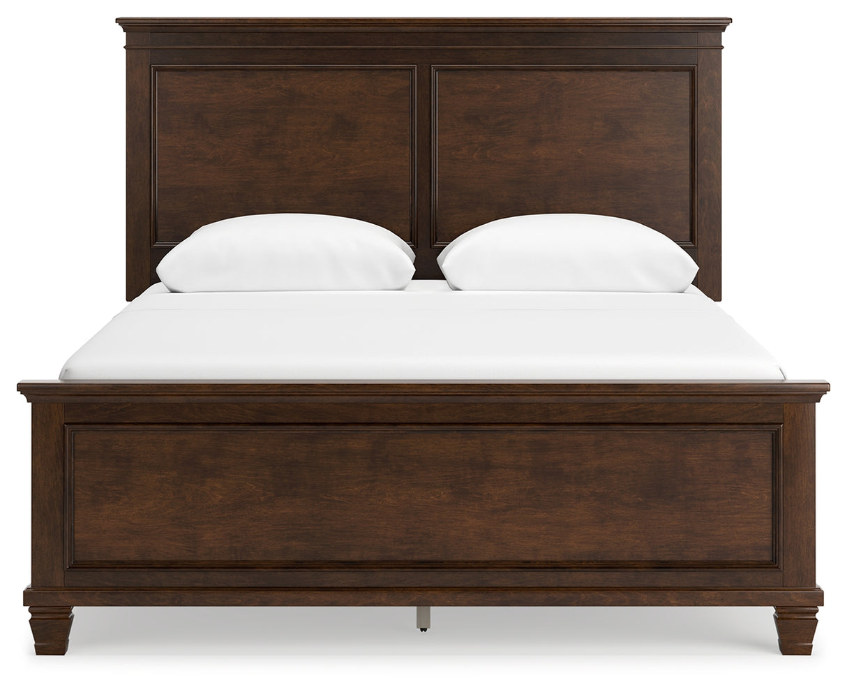 Danabrin Queen Panel Bed with Mirrored Dresser and Chest in Brown from Ashley Furniture - Luna Furniture