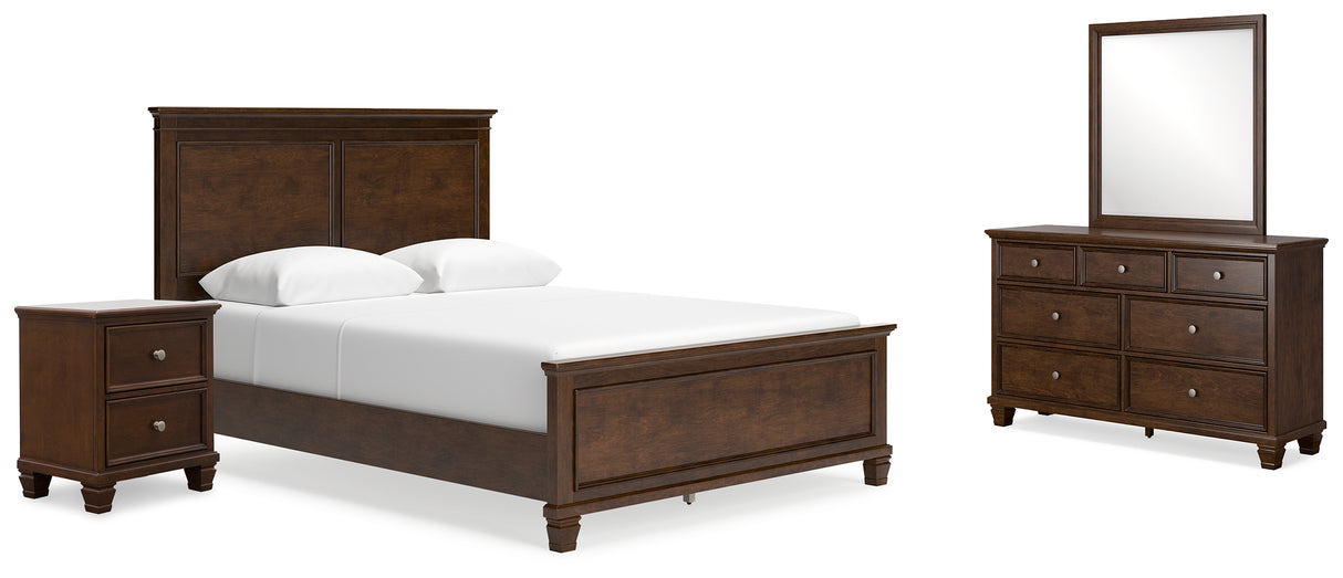 Danabrin Queen Panel Bed with Mirrored Dresser and Nightstand in Brown from Ashley Furniture - Luna Furniture