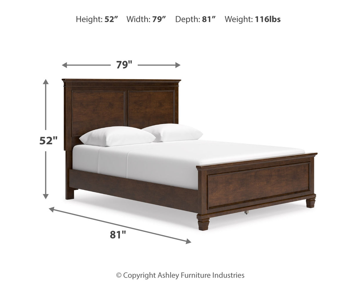 Danabrin Queen Panel Bed with Mirrored Dresser and Nightstand in Brown from Ashley Furniture - Luna Furniture