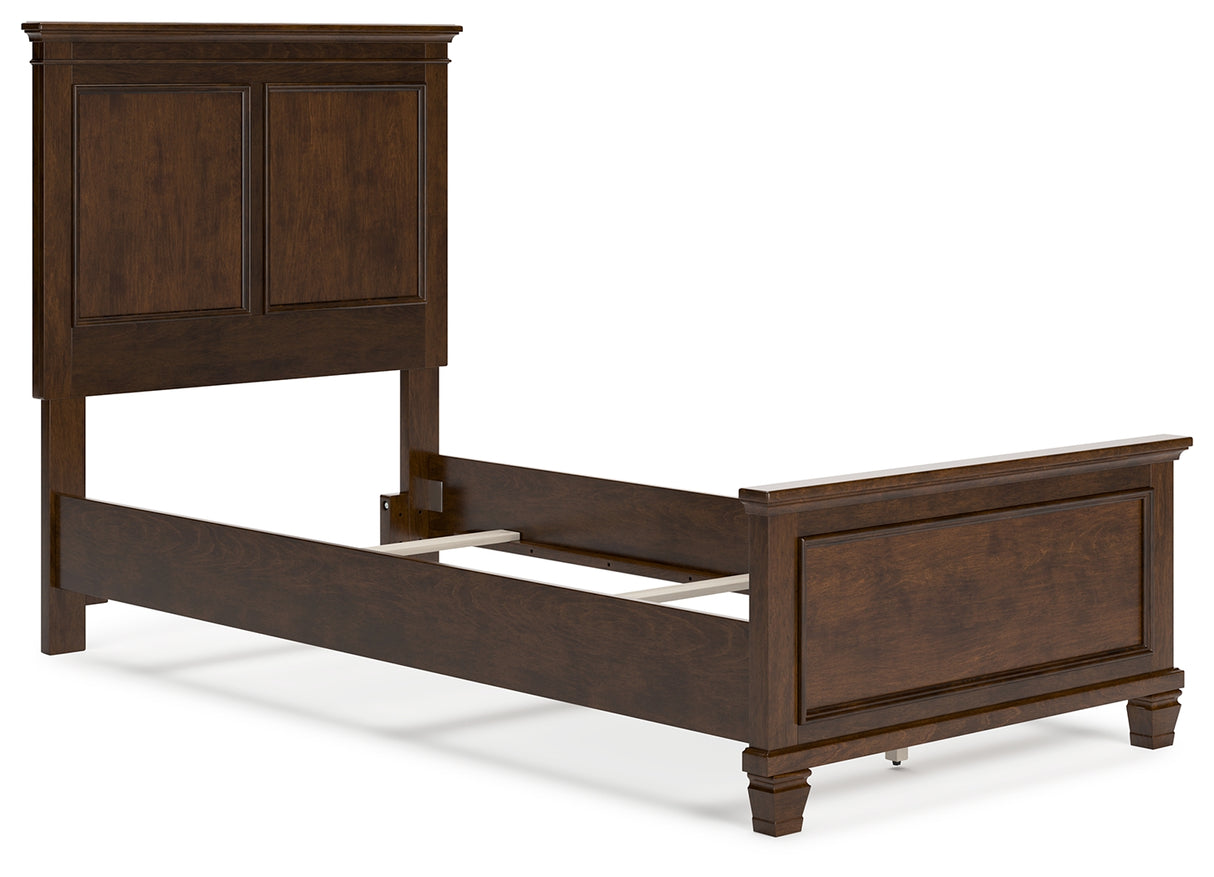 Danabrin Twin Panel Bed with Mirrored Dresser and 2 Nightstands in Brown from Ashley Furniture - Luna Furniture